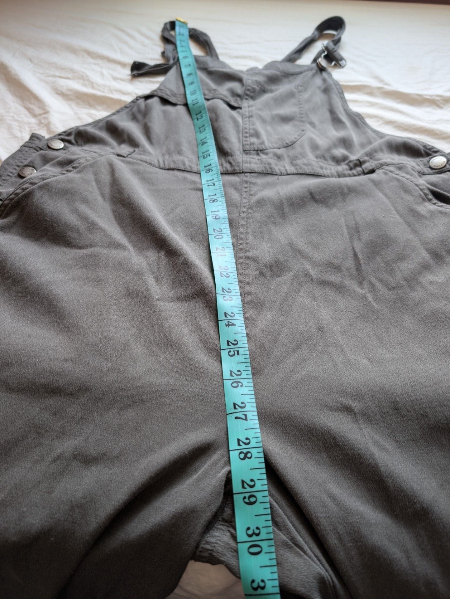 Fitigues Women's Relaxed Fit Silk-Cotton Blend Overalls Small/Medium Khaki Grey 7