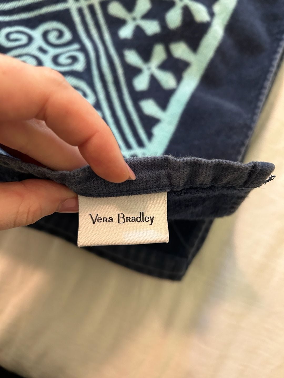 Vera Bradley Blue and Light Blue Patterned 100% Cotton Beach Towel 2