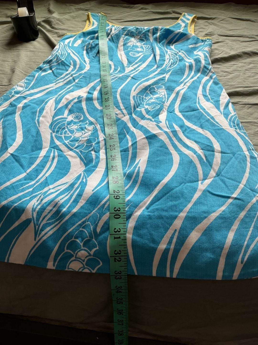 Lilly Pulitzer Delia Shift Dress Joe Fish Print W2 Blue/White 9