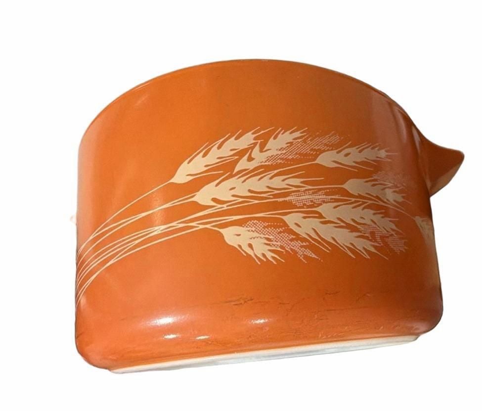 Vintage Pyrex Autumn Harvest Wheat Pattern Cinderella Casserole Bowls (Set of 2) 8