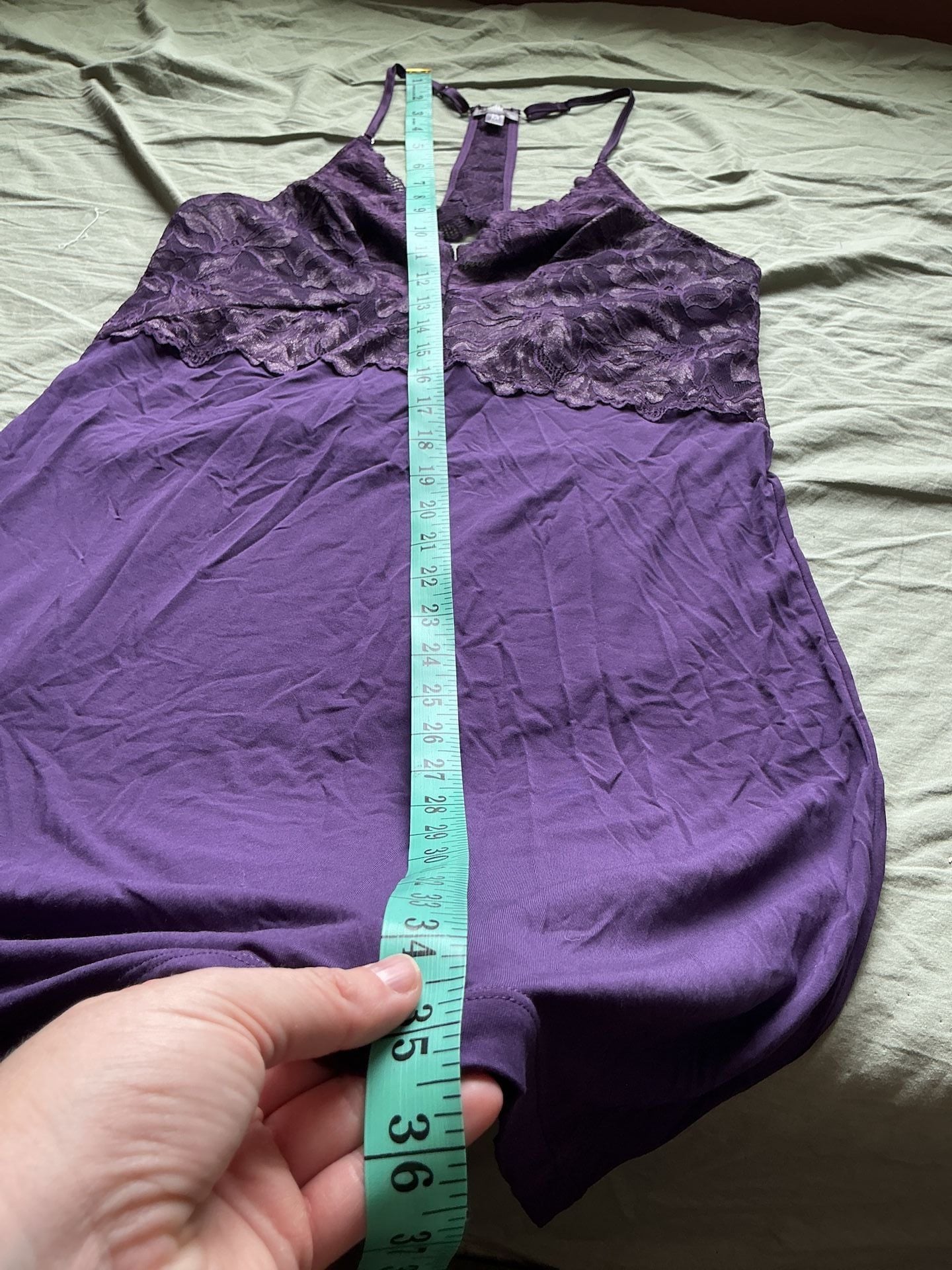 Fleur't Winter Bliss Lace T-Back Chemise Style 6039 Medium Purple 7