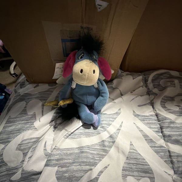 Disney Store Cupid Eeyore Valentine Mini Bean Bag Plush 9 Inch