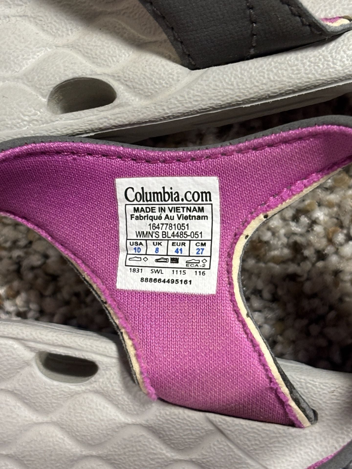 Columbia Women's Sunbreeze Vent Flip T PFG Gray Pink Ankle Strap Sandals Size 10 4
