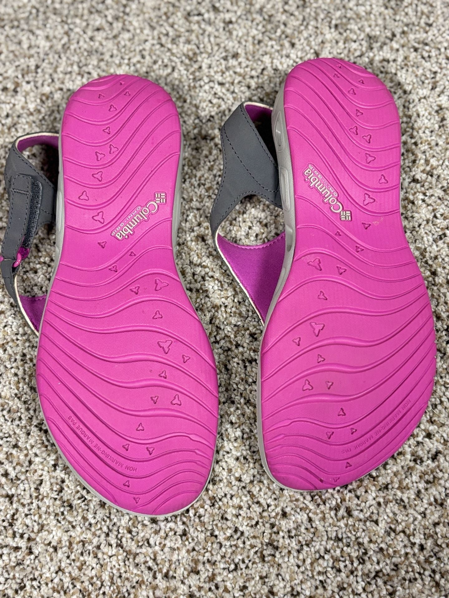 Columbia Women's Sunbreeze Vent Flip T PFG Gray Pink Ankle Strap Sandals Size 10 5