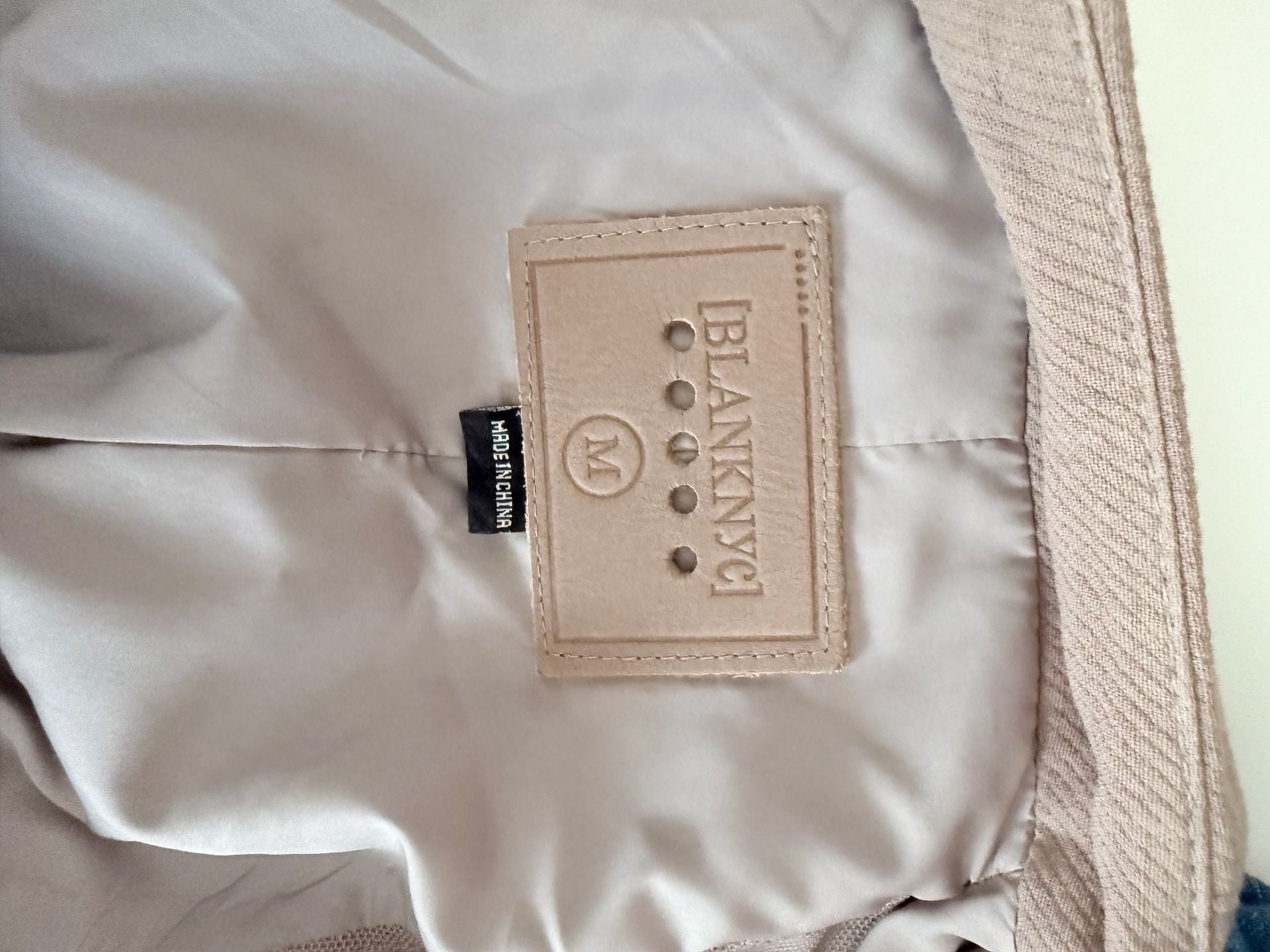 BlankNYC Moto Style Jacket Taupe Cotton Blend Size M 5