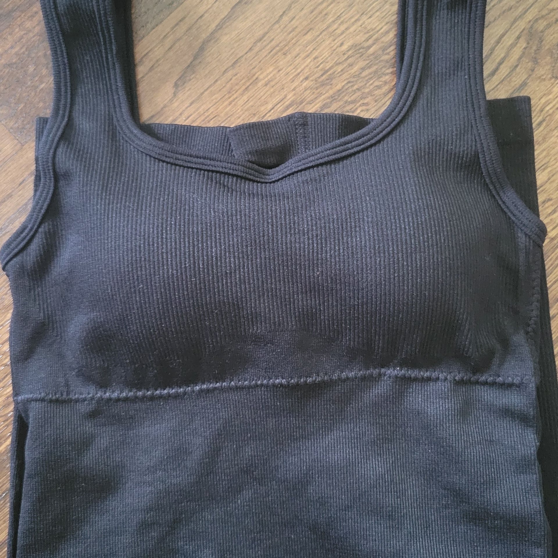 Black Seamless Ribbed Shapewear Bodysuit Romper with Built-In Bra,Small,NWOT 3