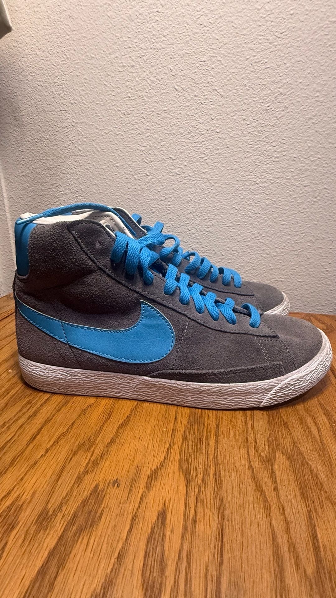 Nike Blazer Mid Vintage GS Suede Sneakers Grey Photo Blue 2