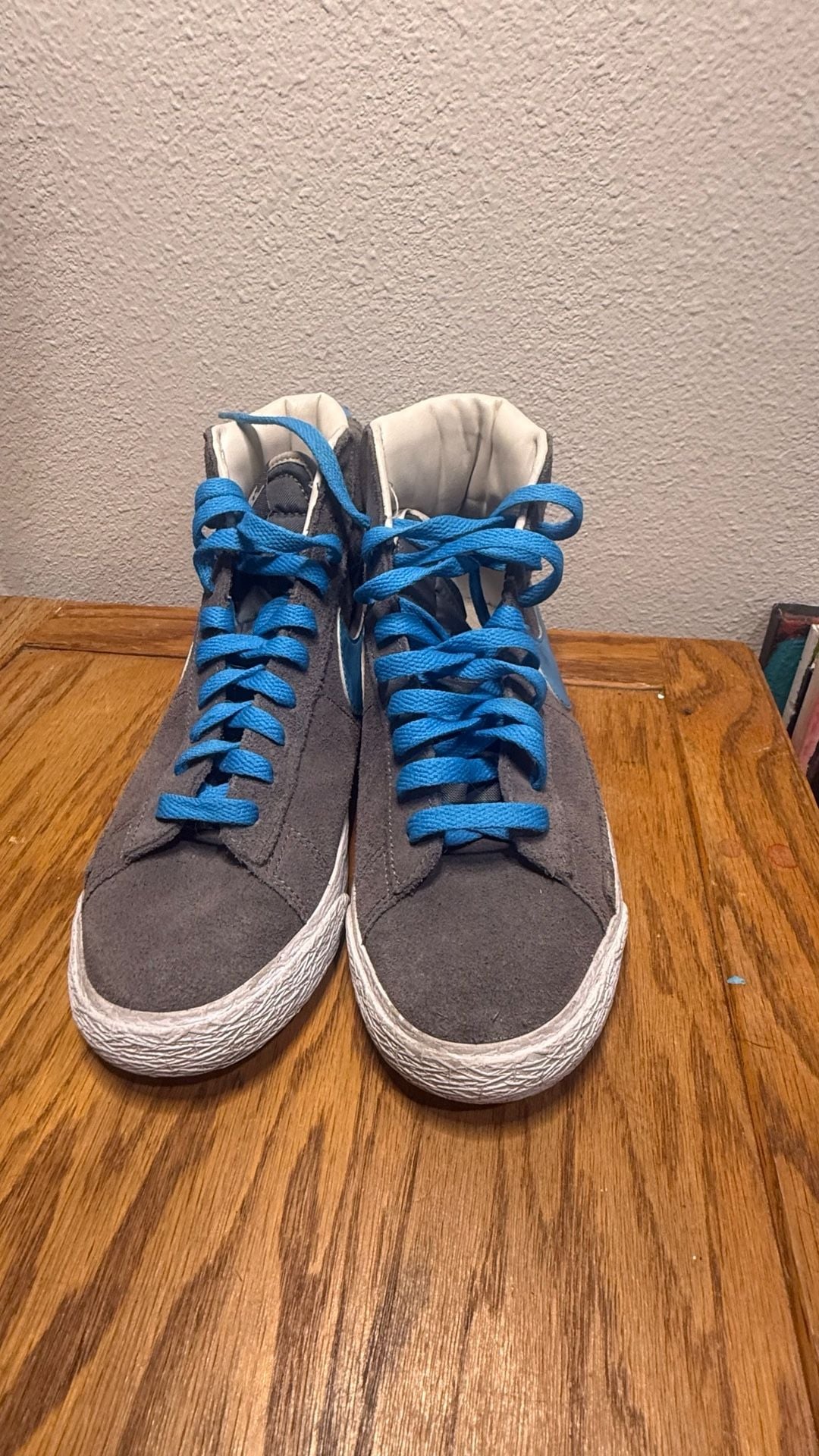 Nike Blazer Mid Vintage GS Suede Sneakers Grey Photo Blue 3