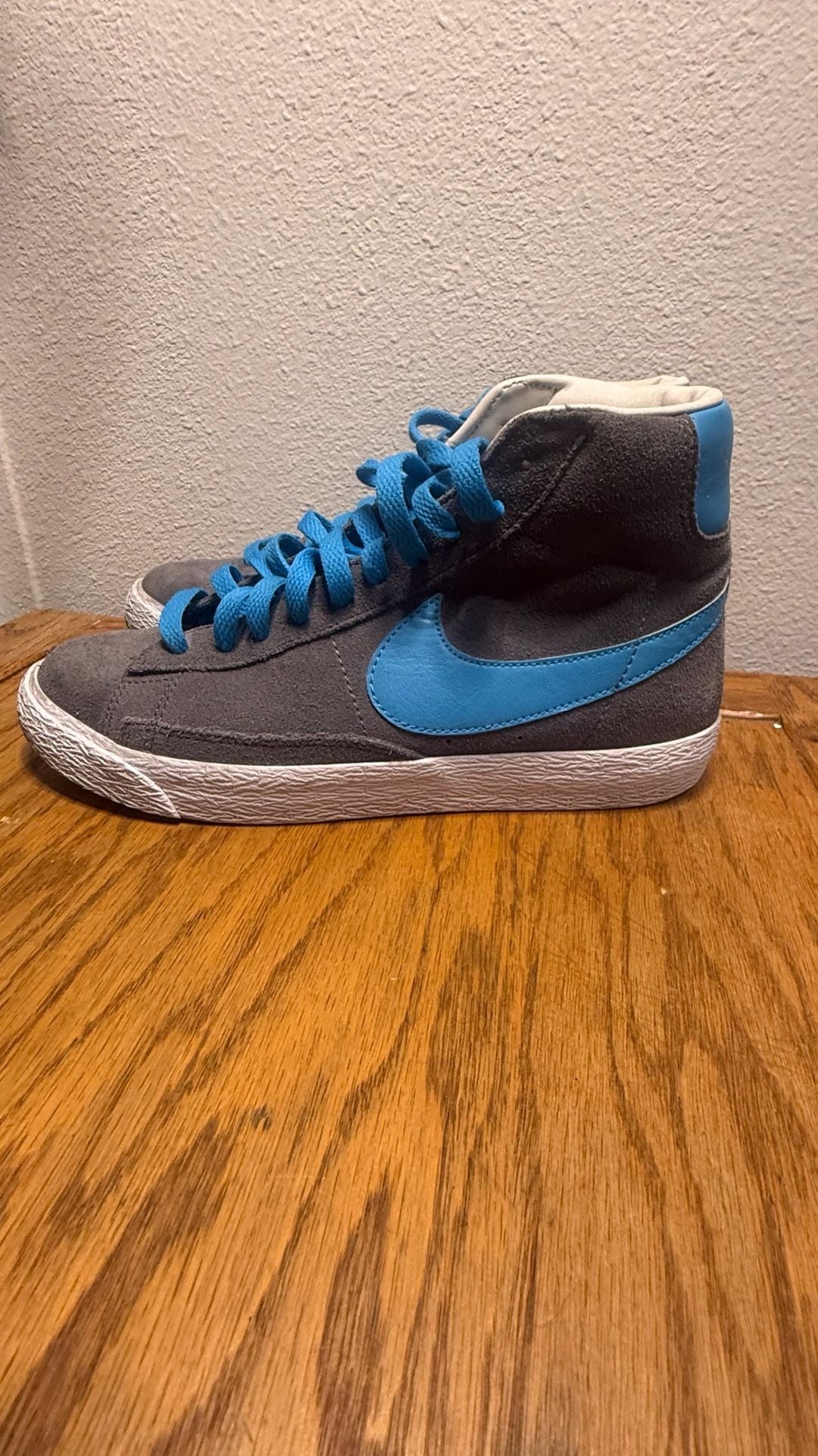 Nike Blazer Mid Vintage GS Suede Sneakers Grey Photo Blue 4