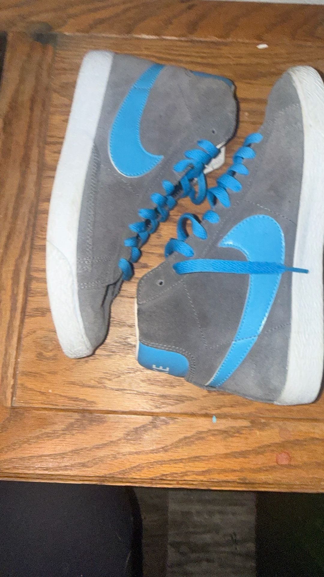 Nike Blazer Mid Vintage GS Suede Sneakers Grey Photo Blue 9