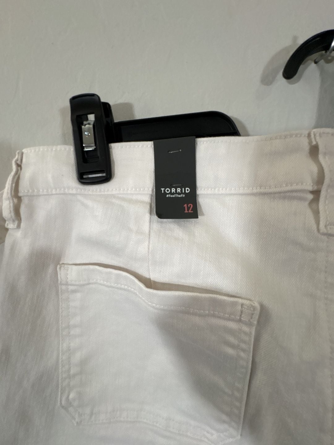 Torrid Mid-Rise Vintage Stretch Pleated Denim Skort White Size 12 New 4