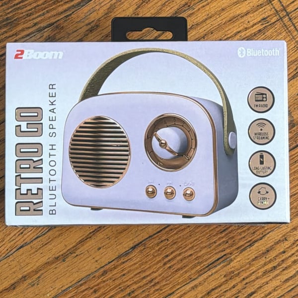2Boom Retro Go Bluetooth Speaker BT112PP Purple