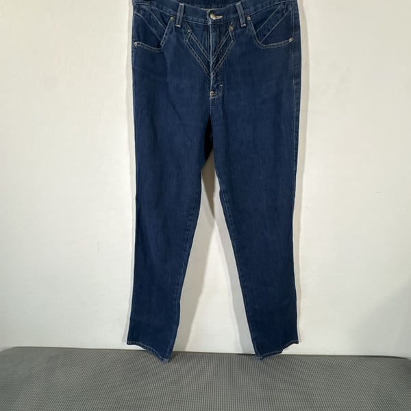 Vintage Roughrider Western Bareback Jeans Dark Wash Style R56014 Size 13/14