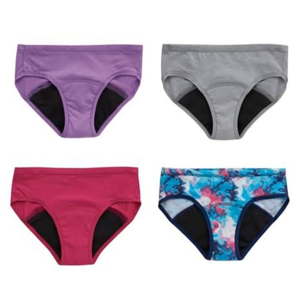 Hanes Ultimate Comfort Girl's Period Panties Hipster Assorted 4-Pack,Size 8,New no packaging 