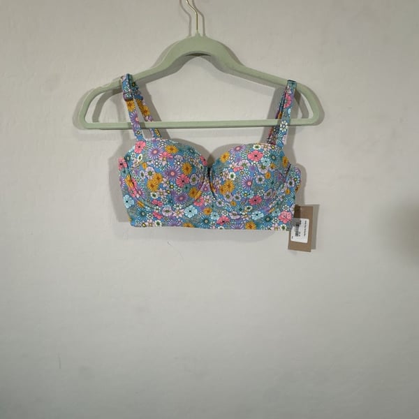 Albion Hailey Crop Darling Blue Swim Top Size M
