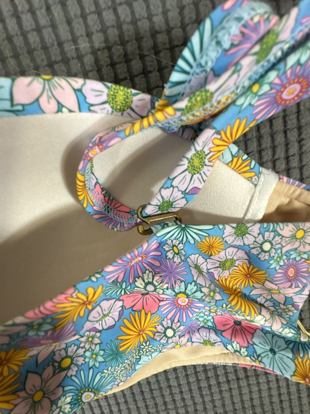 Albion Hailey Crop Darling Blue Swim Top Size M 6
