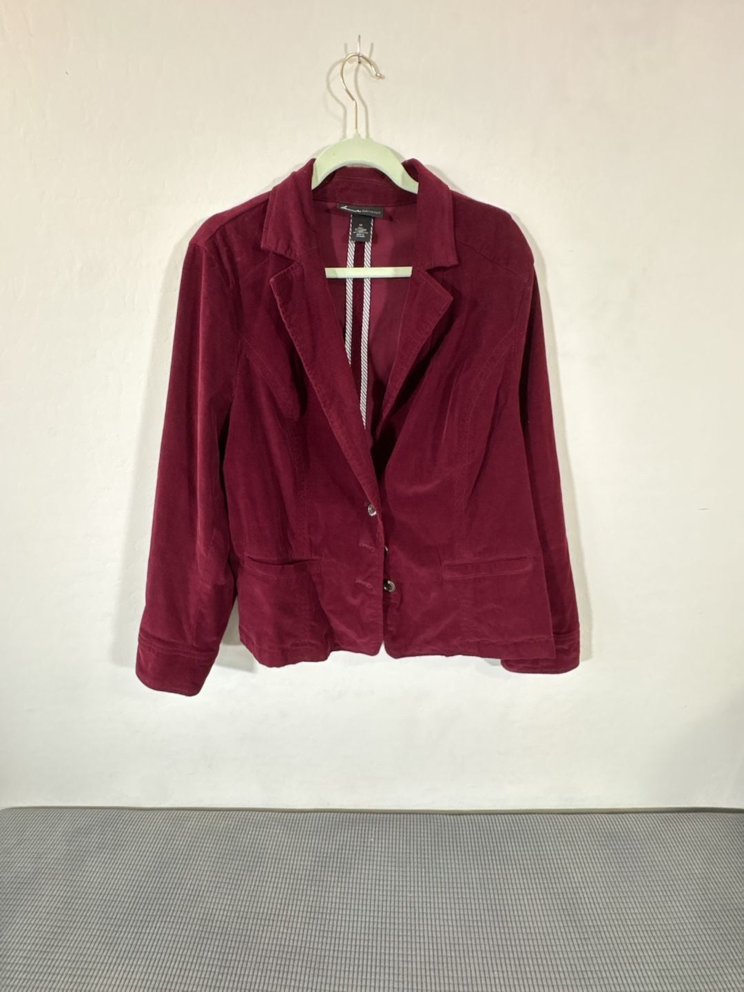 Lane Bryant Women's Maroon Corduroy Blazer Jacket Size 20 2