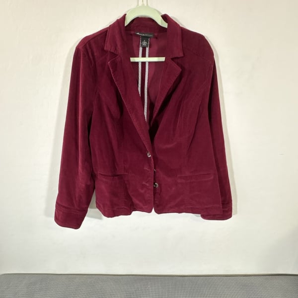 Lane Bryant Women's Maroon Corduroy Blazer Jacket Size 20