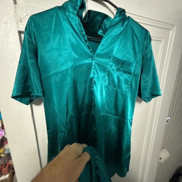 Silk Satin Pajamas Set Women Short Sleeve Sleepwear Soft Button Down Loungewear Pjs 