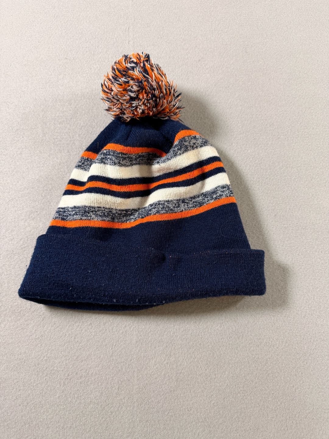 Denver Broncos Style Blue Orange Winter Beanie Cuff Knit Pom Hat 3