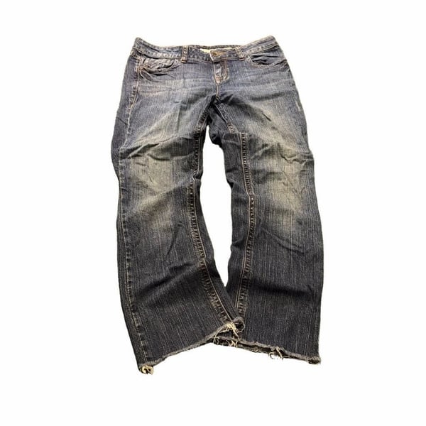 DKNY Jeans Women's Blue Denim Raw Hem Bootcut Jeans Size 8