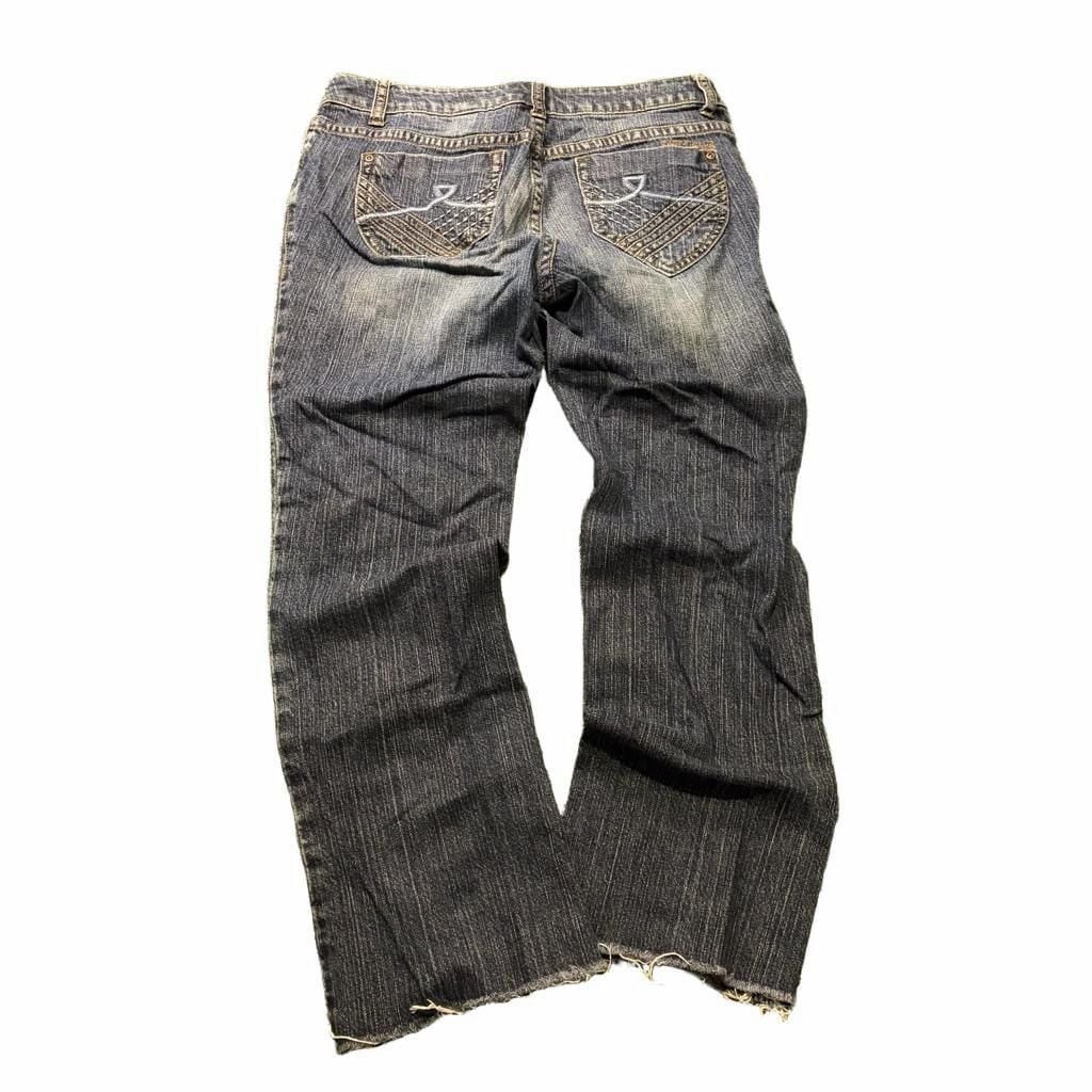 DKNY Jeans Women's Blue Denim Raw Hem Bootcut Jeans Size 8 6