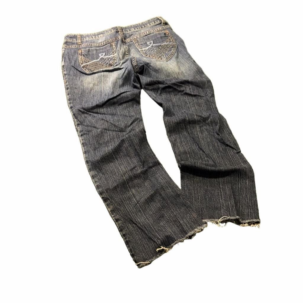 DKNY Jeans Women's Blue Denim Raw Hem Bootcut Jeans Size 8 7