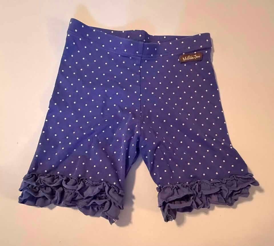 Matilda Jane Girls Blue Polka Dot Ruffle Shorties Size 10 2