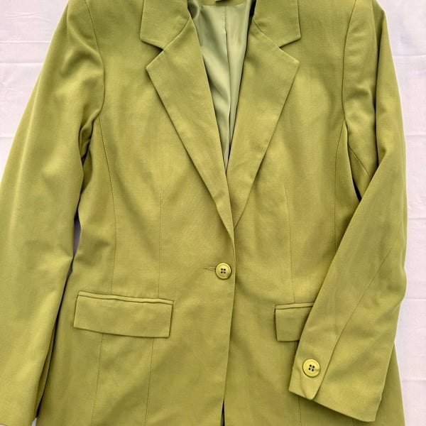 Norton McNaughton Lime Green Single Button Blazer