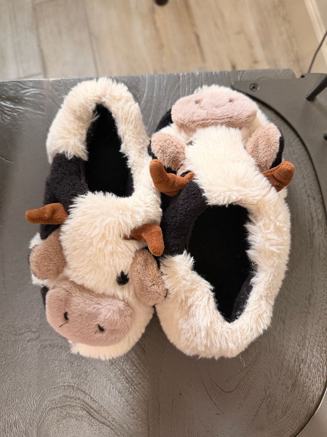 XIXITIAO Cute Cow Fluffy Plush Warm Non-Slip House Slippers Size 36-37 3
