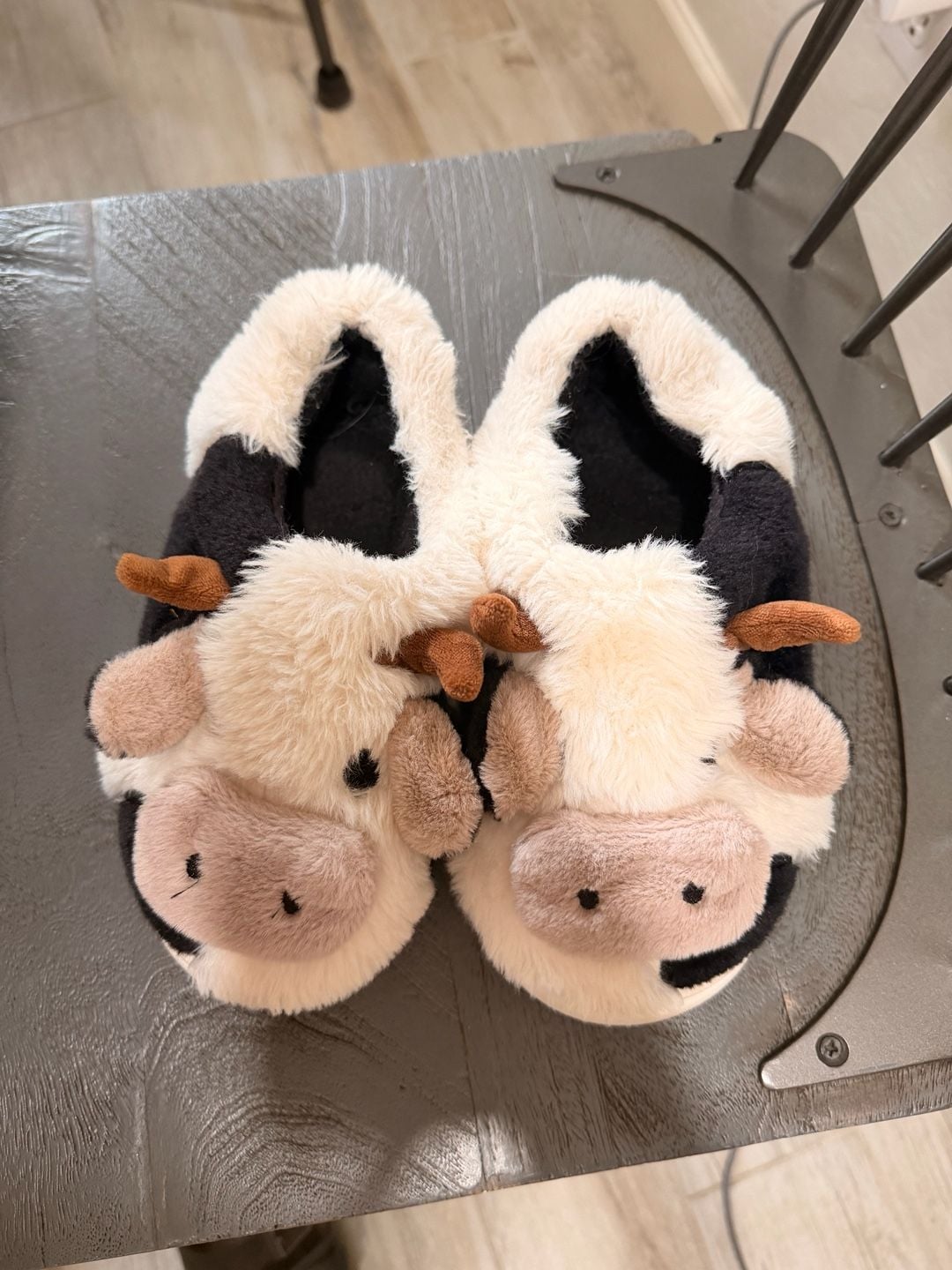 XIXITIAO Cute Cow Fluffy Plush Warm Non-Slip House Slippers Size 36-37 4