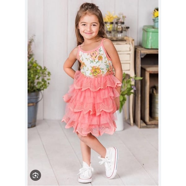 Matilda Jane Girls Dress Size 10 Peach Floral