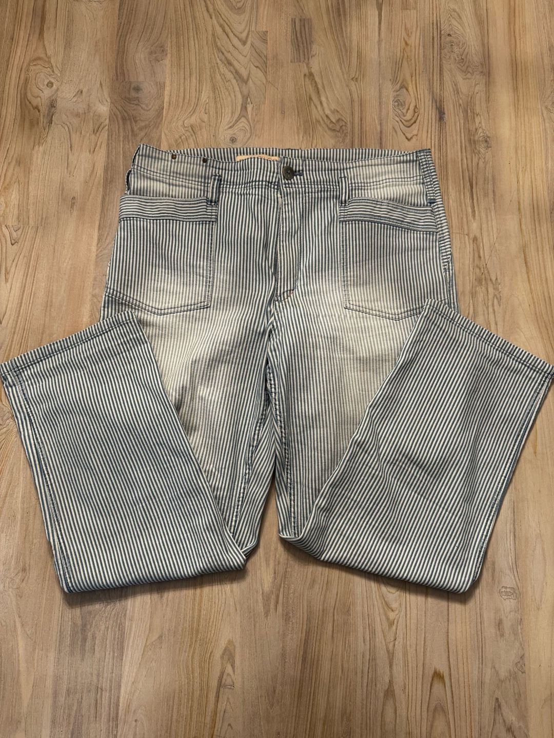 Anthropologie Pilcro Hickory Stripe Utility Pants Size 32 2