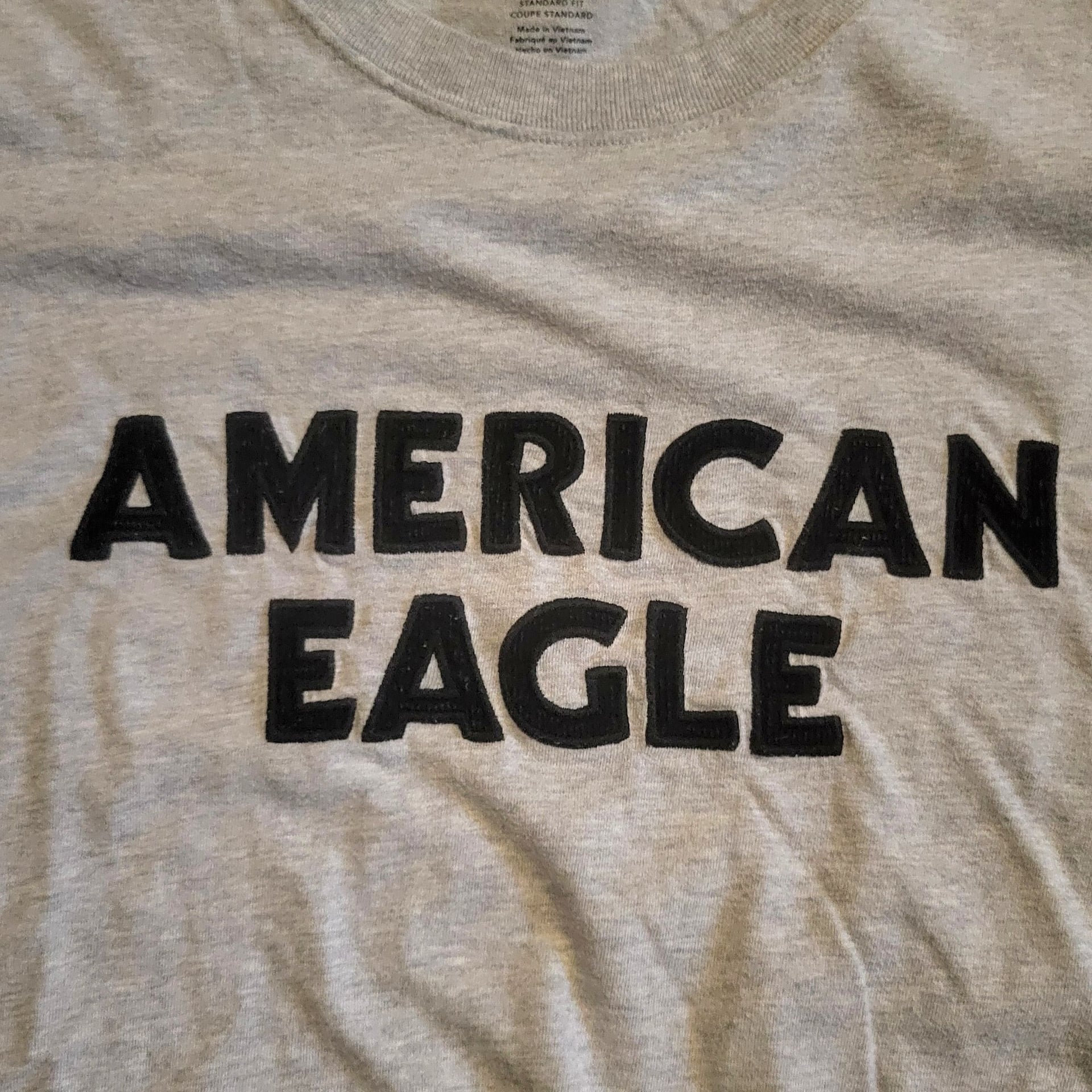 American Eagle Long Sleeve Standard Fit Graphic T-Shirt Gray Size L 3