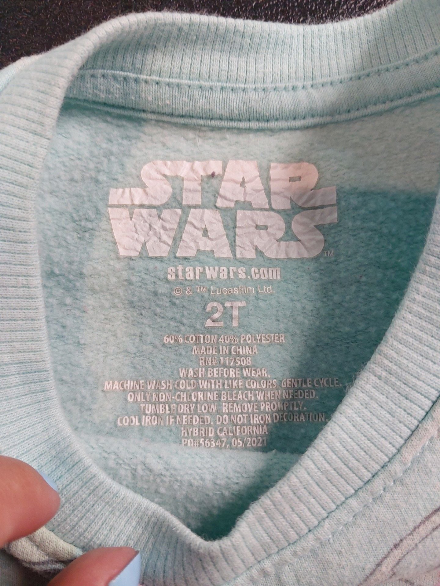 Star Wars The Mandalorian Grogu Baby Yoda Long Sleeve Sweatshirt Size 2T 3