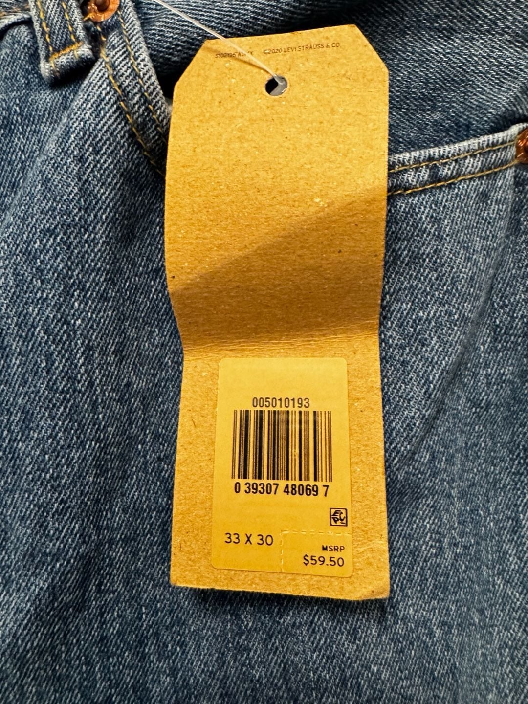 Levi's 501 Original Fit Men's Blue Jeans Straight Leg Button Fly W33 L30 NWT 12