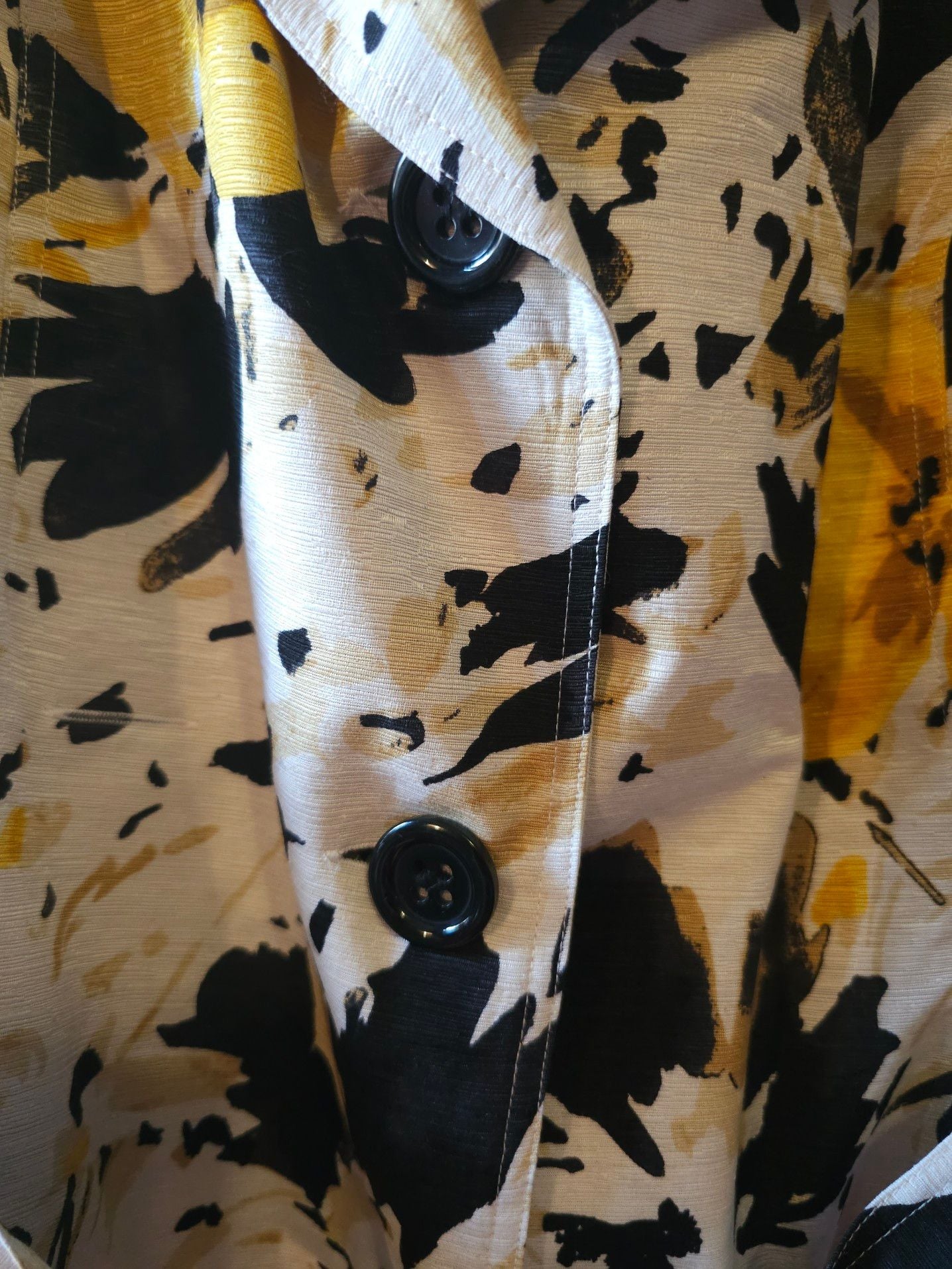 Fenn Wright Manson Silk Floral Print Button Front Belted Jacket Size L 4