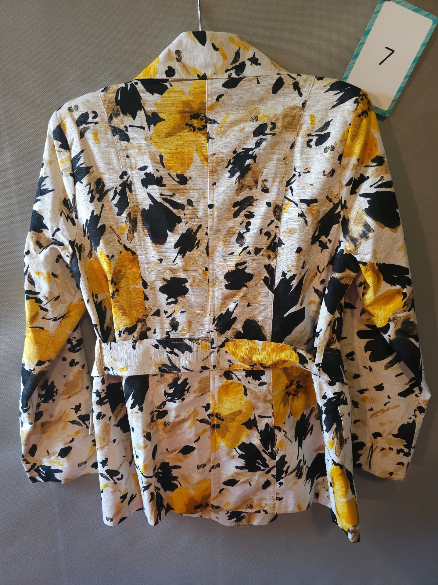 Fenn Wright Manson Silk Floral Print Button Front Belted Jacket Size L 7