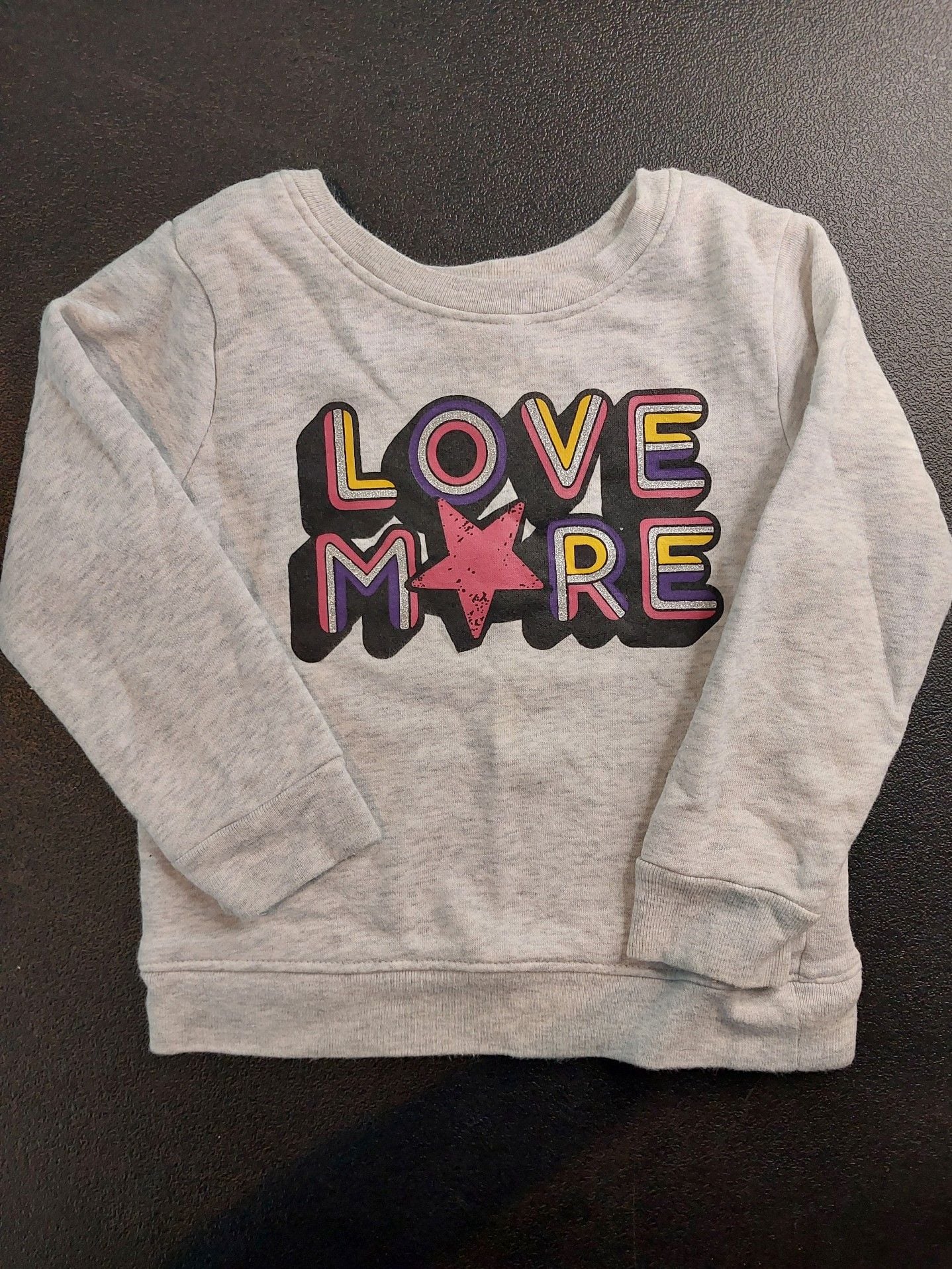 Garanimals Love More Star Graphic Gray Sweatshirt Toddler Size 2T 2