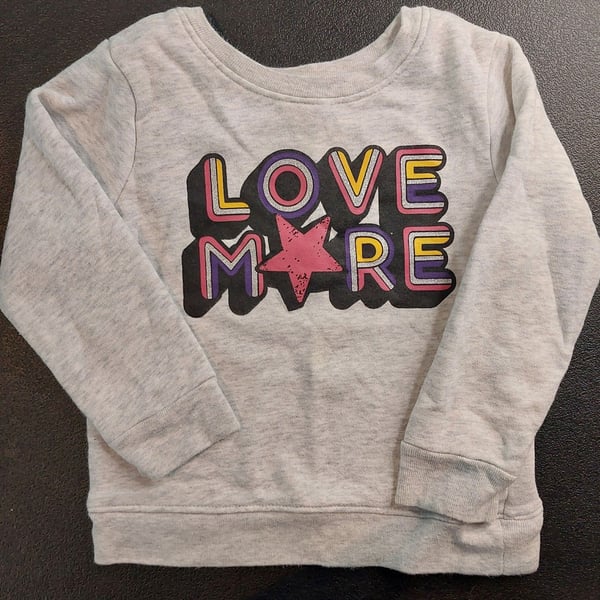 Garanimals Love More Star Graphic Gray Sweatshirt Toddler Size 2T
