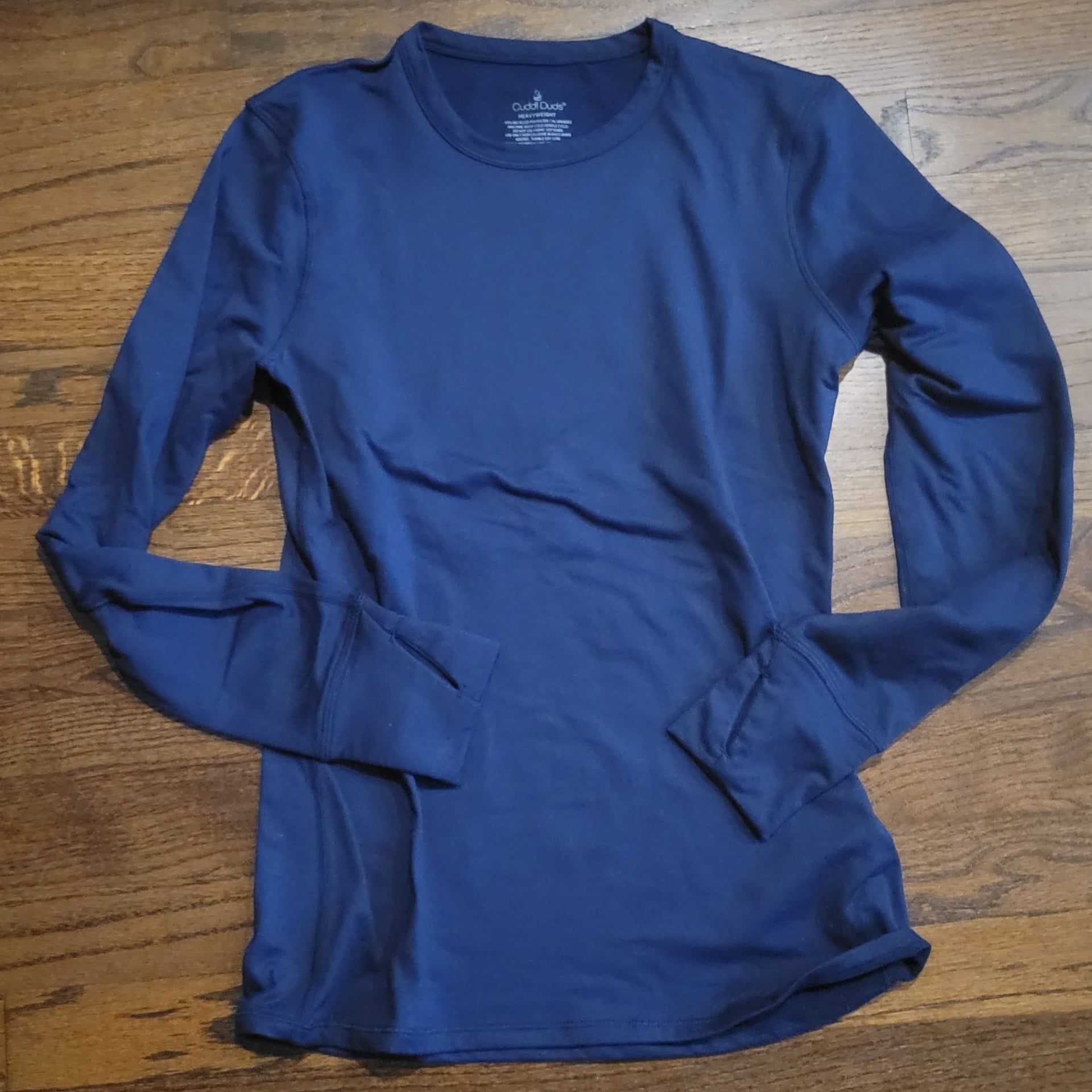 Cuddl Duds Heavyweight Long Sleeve Crew Neck Top and Leggings Set Navy,XS 5