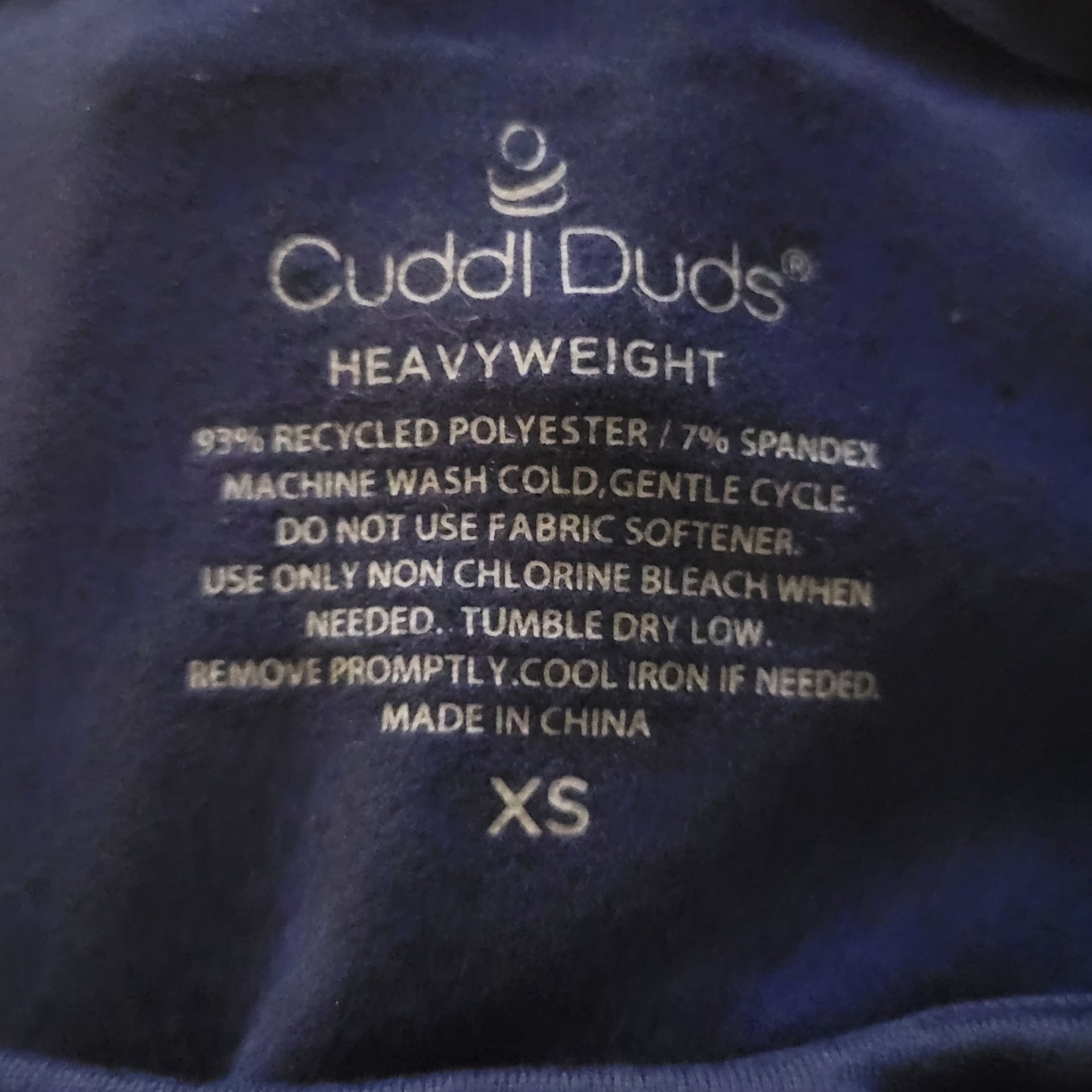 Cuddl Duds Heavyweight Long Sleeve Crew Neck Top and Leggings Set Navy,XS 7