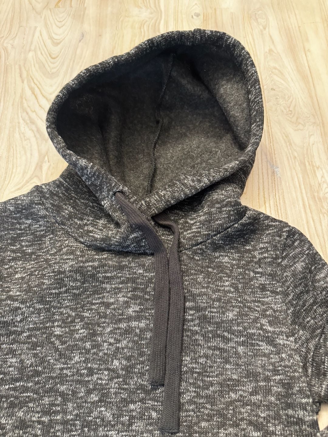 Fabletics Yukon Dress Heathered Black Hooded Sweatshirt Dress 4