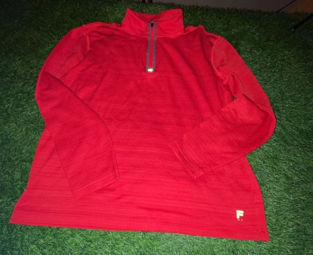 Fila Sport Live In Motion Men's Red Performance 1/4-Zip Pullover Size L 2