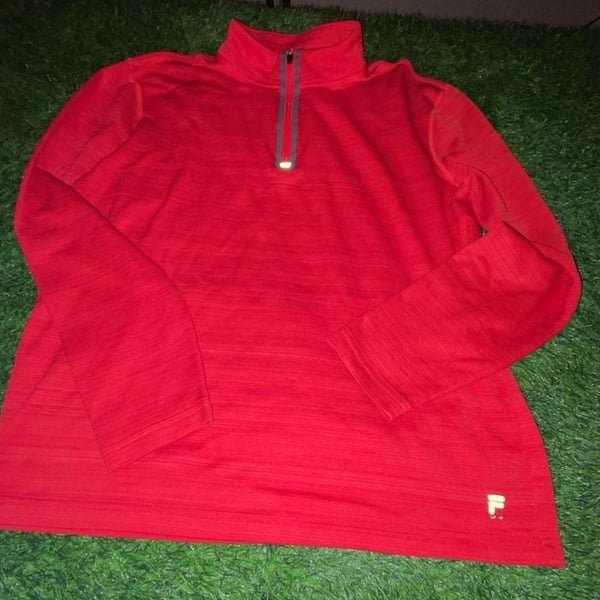 Fila Sport Live In Motion Men's Red Performance 1/4-Zip Pullover  Size L