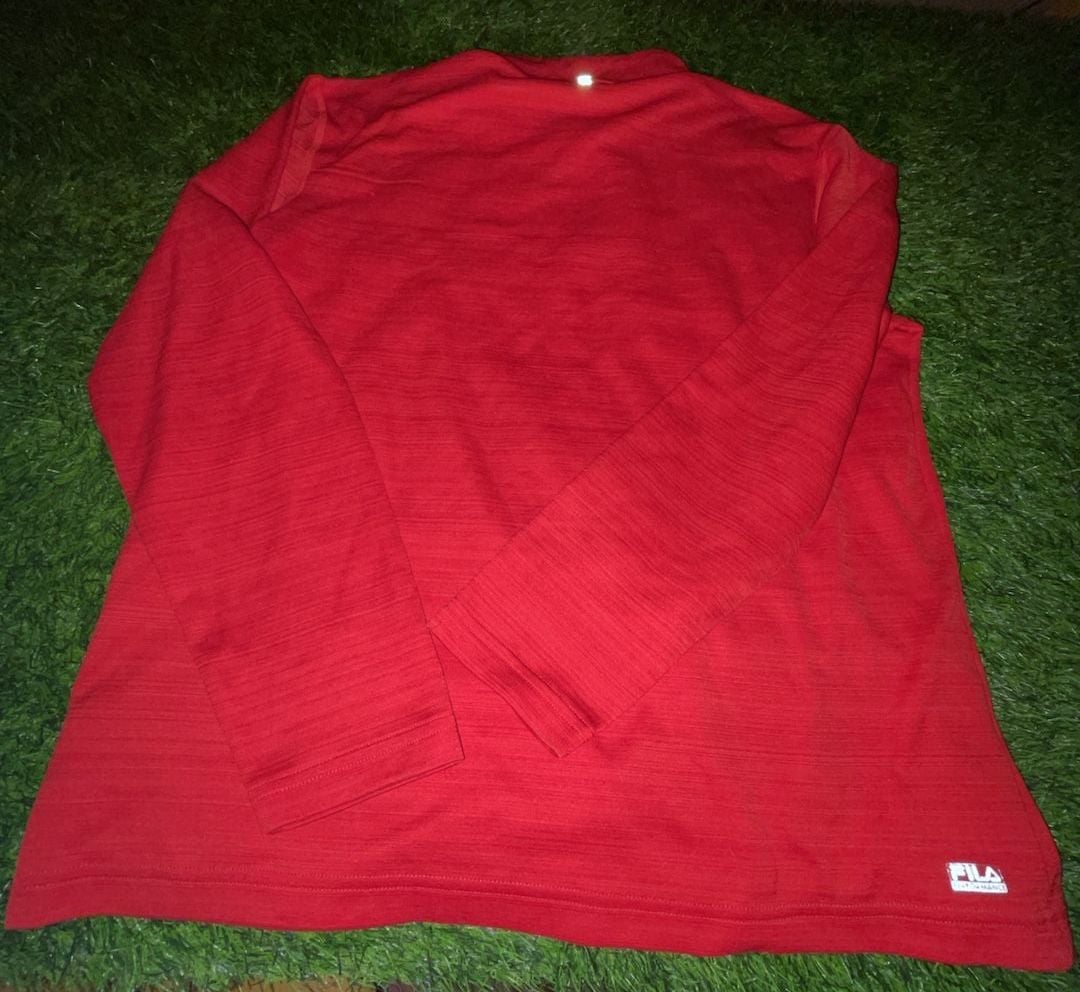 Fila Sport Live In Motion Men's Red Performance 1/4-Zip Pullover Size L 3