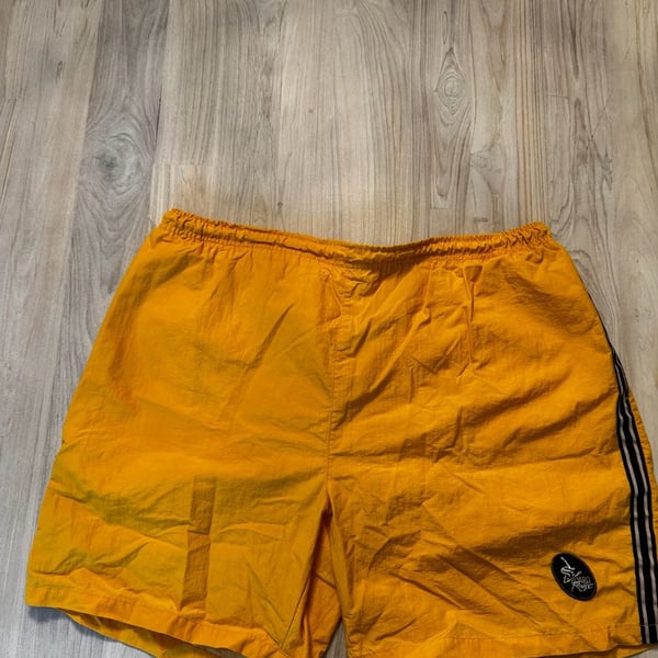 Board Ragz Vintage Yellow Nylon Swim Trunks Shorts Size M Style 99080