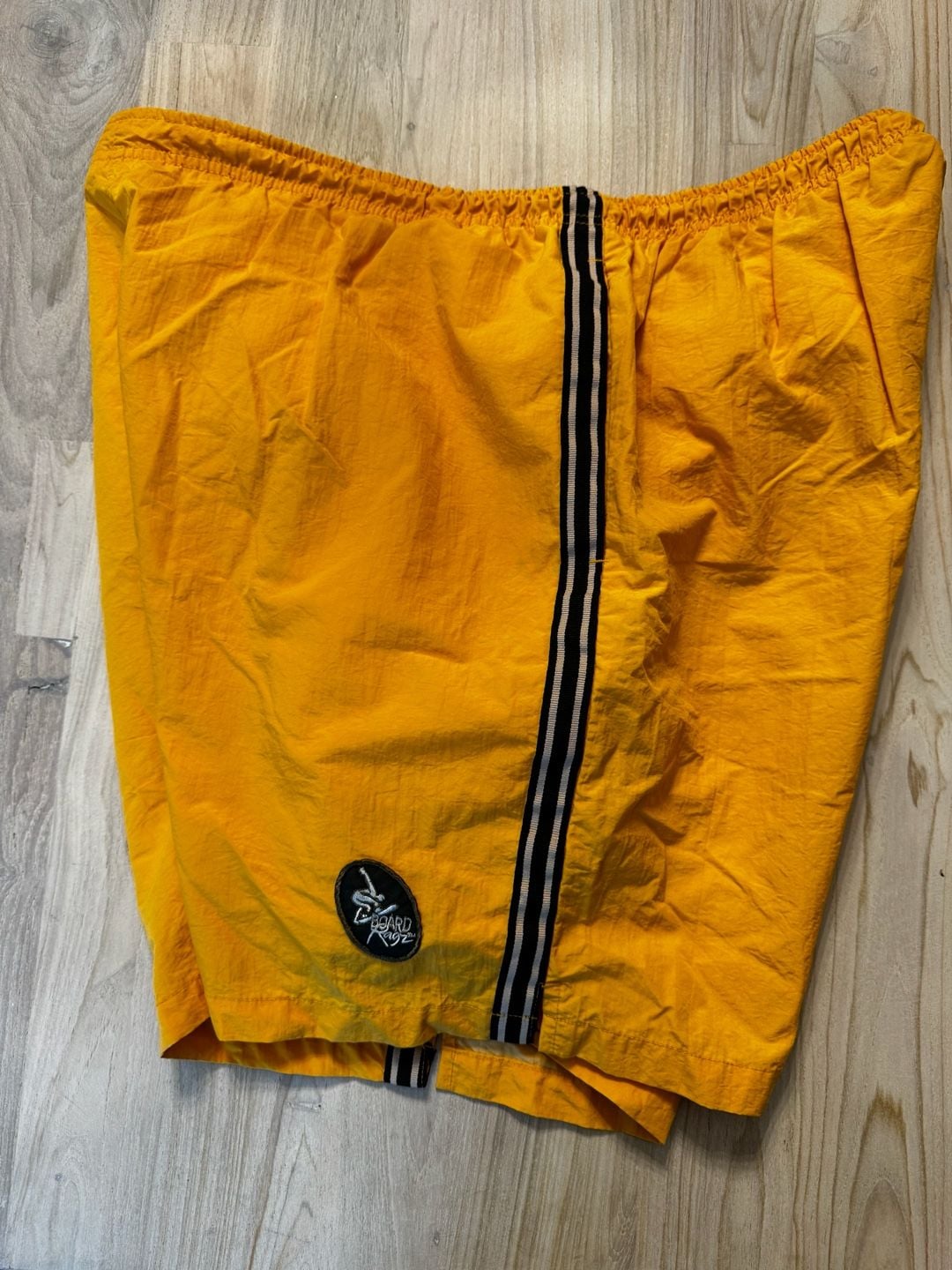 Board Ragz Vintage Yellow Nylon Swim Trunks Shorts Size M Style 99080 8
