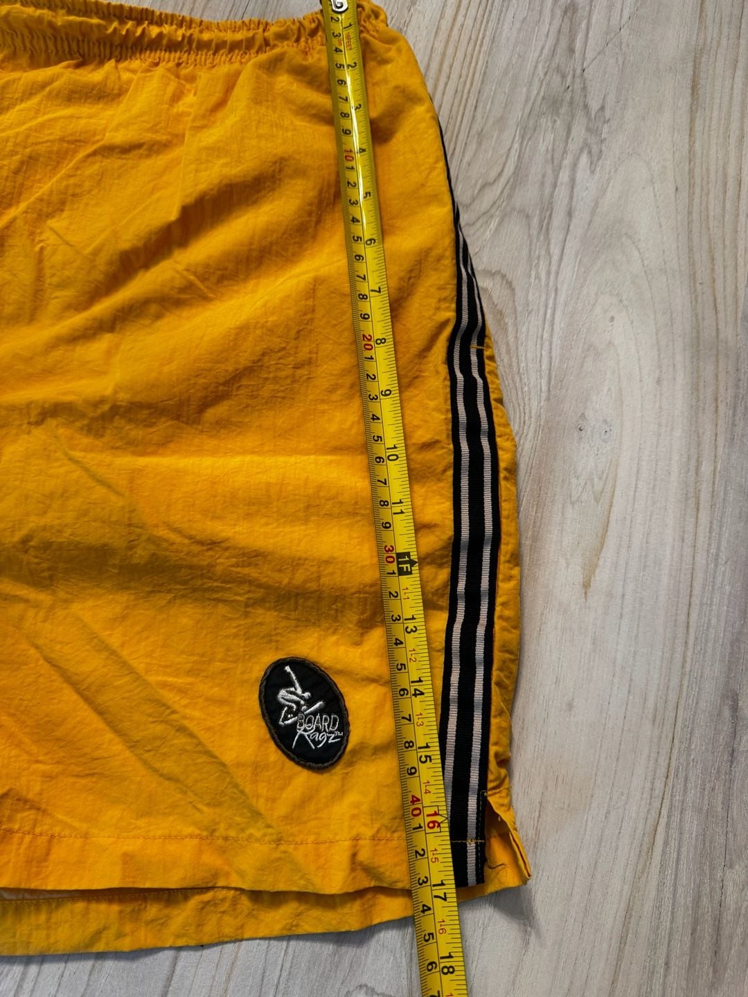 Board Ragz Vintage Yellow Nylon Swim Trunks Shorts Size M Style 99080 10