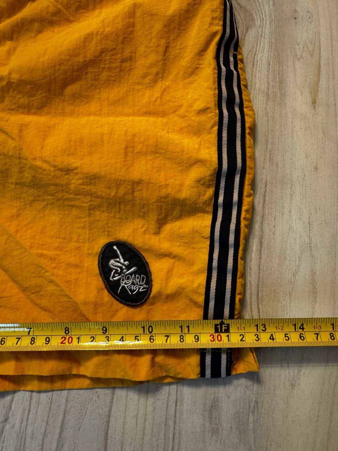 Board Ragz Vintage Yellow Nylon Swim Trunks Shorts Size M Style 99080 12